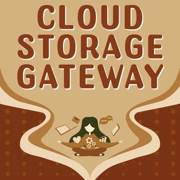 Handwriting text Cloud Storage Gateway. Business concept Server which resides at Stock Illustration