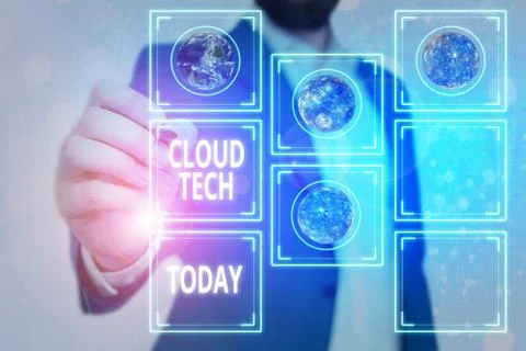 Handwriting text Cloud Tech. Concept meaning storing and accessing data and Foto stock