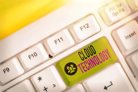 Handwriting text Cloud Technology. Concept meaning storing and accessing data Stockfoto's