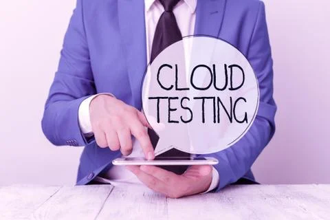 Handwriting text Cloud Testing. Concept meaning is the assessment of a Web Stock Photos