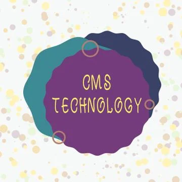 Handwriting text Cms Technology. Concept meaning programs that are used to Stock Illustration