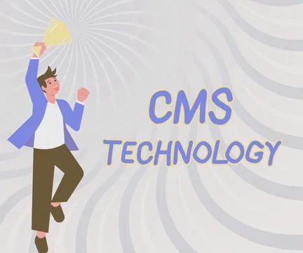 Handwriting text Cms Technology. Concept meaning programs that are used to Stock Illustration