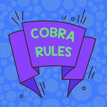 Handwriting text Cobra Rules. Concept meaning continuing group health insurance イラスト素材
