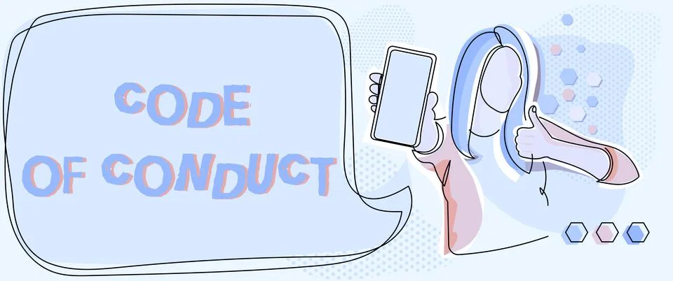 Handwriting text Code Of Conduct. Business concept Ethics rules moral codes イラスト素材