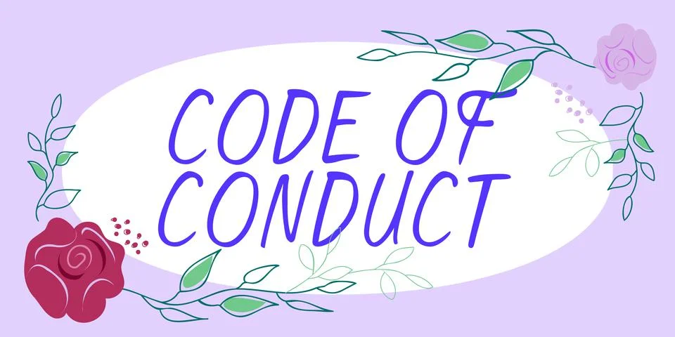 Handwriting text Code Of Conduct, Business idea Ethics rules moral codes ethi Stock Illustration
