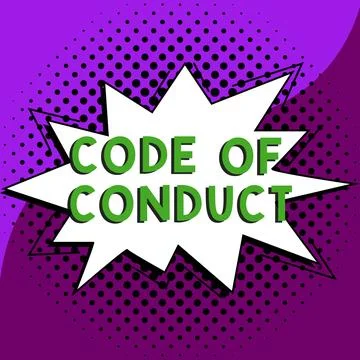 Handwriting text Code Of Conduct. Business showcase Ethics rules moral codes Stock Illustration