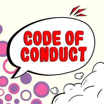 Handwriting text Code Of Conduct. Business approach Ethics rules moral codes Stock Illustration