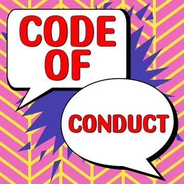 Handwriting text Code Of Conduct. Business idea Ethics rules moral codes ethical Stock-Illustration