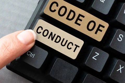 Handwriting text Code Of Conduct. Business idea set of principles are ethics Stock Photos