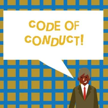 Handwriting text Code Of Conduct. Concept meaning Follow principles and Stock Illustration