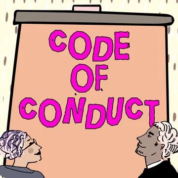 Handwriting text Code Of Conduct. Concept meaning Ethics rules moral codes Stock Illustration