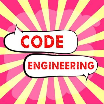 Handwriting text Code Engineering. Business approach application of engineering Stock Illustration