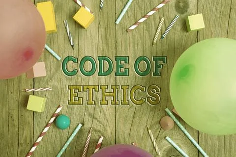 Handwriting text Code Of Ethics. Business overview basic guide for professional Stock Photos