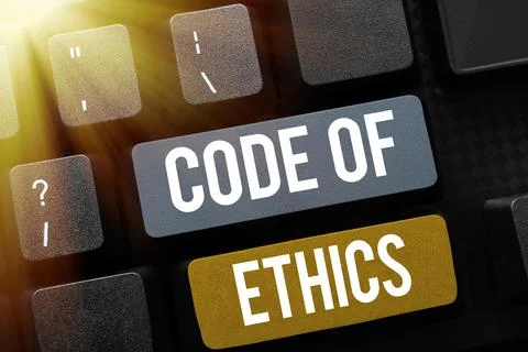 Handwriting text Code Of Ethics. Business idea Moral Rules Ethical Integrity Stock Photos