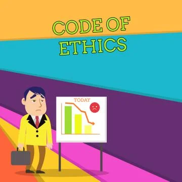 Handwriting text Code Of Ethics. Concept meaning basic guide for professional Stock-Illustration