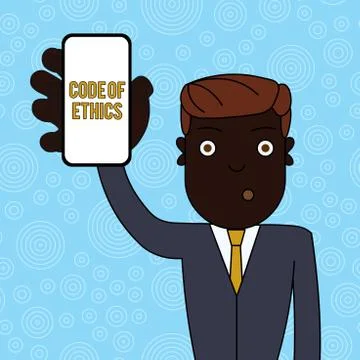 Handwriting text Code Of Ethics. Concept meaning basic guide for professional Stock Illustration