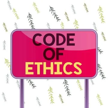Handwriting text Code Of Ethics. Concept meaning Moral Rules Ethical Integrity Stock Illustration