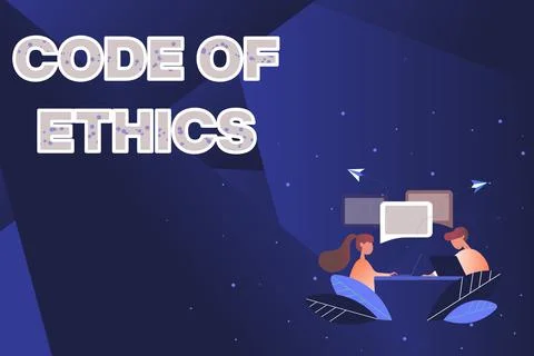 Handwriting text Code Of Ethics. Conceptual photo basic guide for professional Stock Illustration