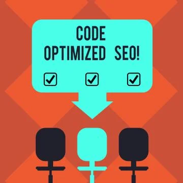 Handwriting text Code Optimized Seo. Concept meaning process of affecting 스톡 일러스트