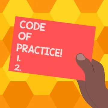 Handwriting text Code Of Practice. Concept meaning written rules explains how Stock Illustration
