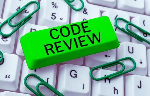 Handwriting text Code Review. Business approach going over a subject in study or 库存照片