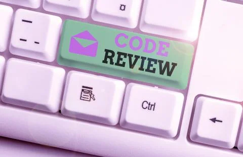 Handwriting text Code Review. Concept meaning single most effective technique 库存照片