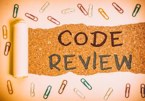 Handwriting text Code Review. Concept meaning single most effective technique 库存照片