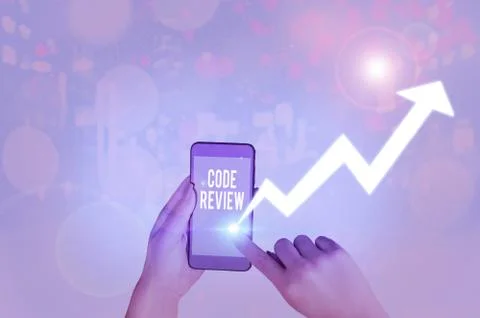 Handwriting text Code Review. Concept meaning single most effective technique 库存照片