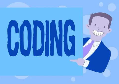 Handwriting text Coding. Business approach assigning code to something for イラスト素材