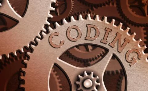 Handwriting text Coding. Concept meaning assigning code to something for 스톡 일러스트