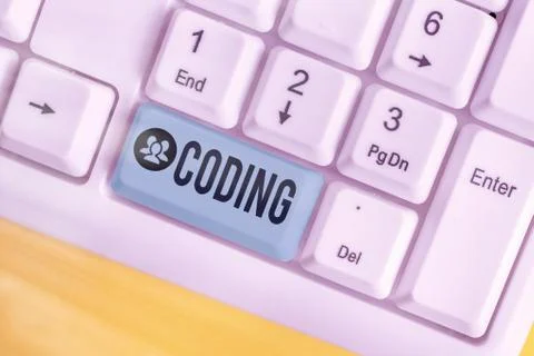 Handwriting text Coding. Concept meaning assigning code to something for Foto stock