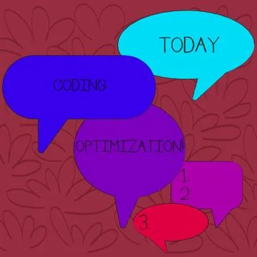 Handwriting text Coding Optimization. Concept meaning method of code 스톡 일러스트