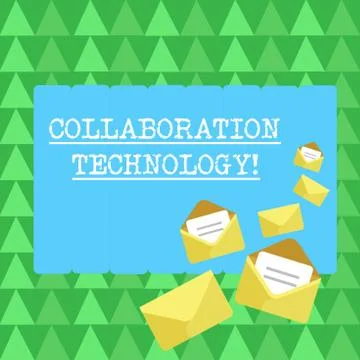 Handwriting text Collaboration Technology. Concept meaning joint efforts work Stock Illustration
