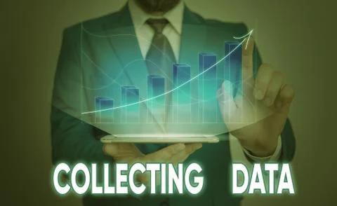 Handwriting text Collecting Data. Concept meaning Gathering and measuring Foto stock