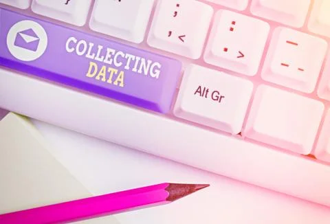 Handwriting text Collecting Data. Concept meaning Gathering and measuring Foto stock