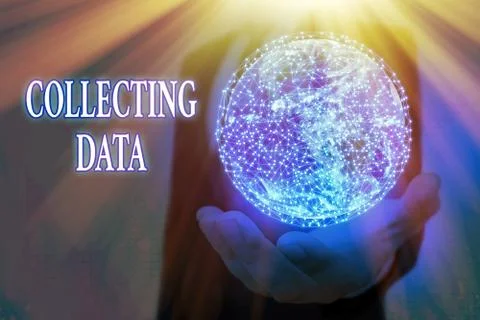 Handwriting text Collecting Data. Concept meaning Gathering and measuring Foto stock