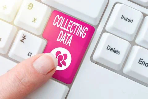 Handwriting text Collecting Data. Concept meaning Gathering and measuring Foto stock