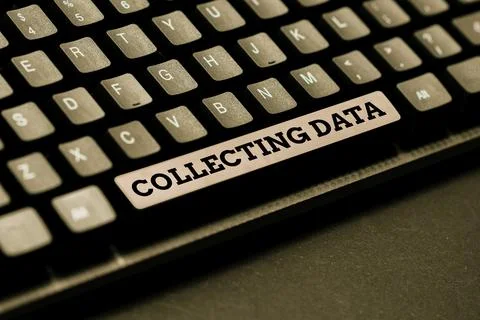 Handwriting text Collecting Data. Concept meaning Gathering and measuring Foto stock