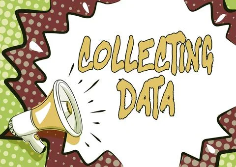 Handwriting text Collecting Data. Word Written on Gathering and measuring Stockillustratie