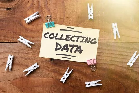 Handwriting text Collecting Data. Word Written on Gathering and measuring Foto stock