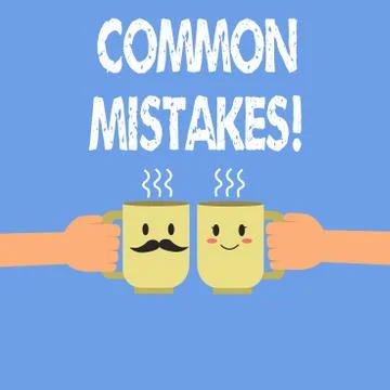 Handwriting text COMMON MISTAKES. Concept meaning Prevalent error and issues Stock Illustration