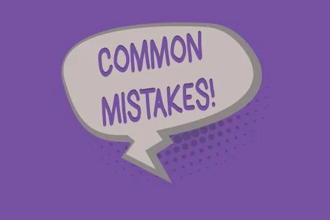 Handwriting text COMMON MISTAKES. Concept meaning Prevalent error and issues Stock Illustration