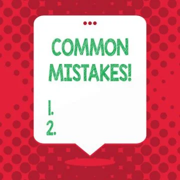 Handwriting text Common Mistakes. Concept meaning lot of showing do same action Stock Illustration