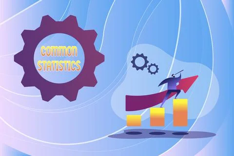 Handwriting text Common Statistics. Internet Concept deals with collection Stock Illustration