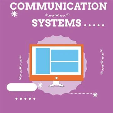 Handwriting text Communication Systems. Concept meaning Flow of Information use Stock Illustration