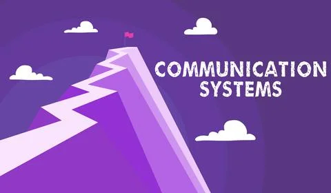 Handwriting text Communication Systems. Conceptual photo Flow of Information use Stock Illustration