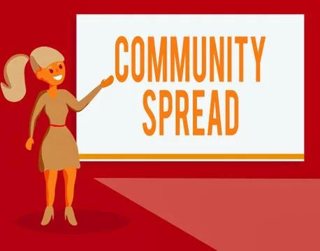 Handwriting text Community Spread. Concept meaning dissemination of a Stock-Illustration