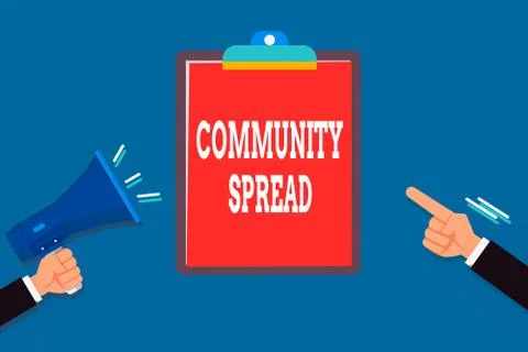 Handwriting text Community Spread. Concept meaning dissemination of a Stock-Illustration