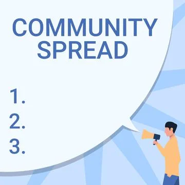 Handwriting text Community Spread. Concept meaning dissemination of a Stock-Illustration