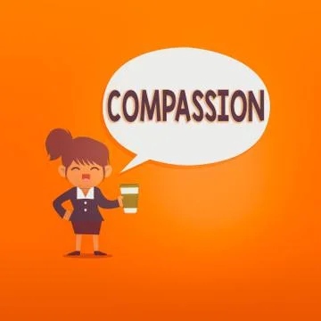 Handwriting text Compassion. Concept meaning empathy and concern for the pain or Stock Illustration